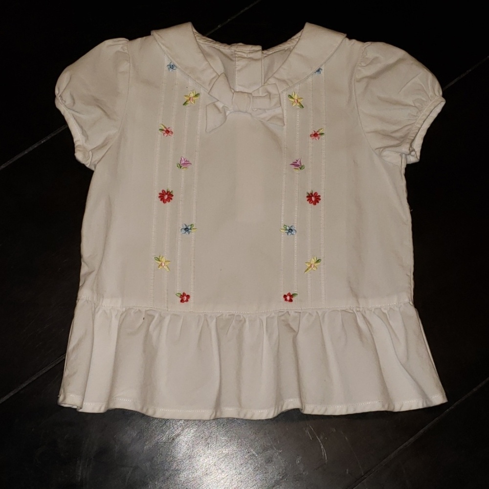 Gymboree girls white embroidered shirt